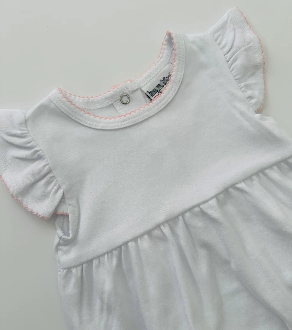 Flutter Sleeve Bubble with Picot Trim