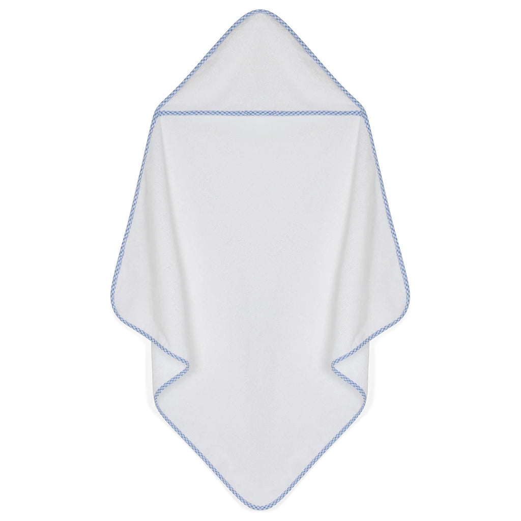 Infant Hooded Towel with Gingham Trim